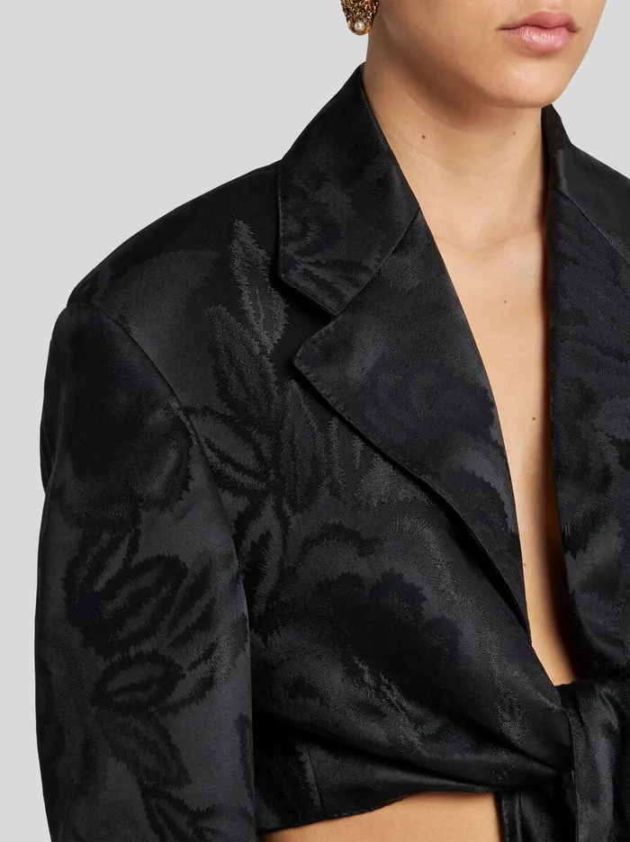 Women Etro Jackets Jacquard Jacket With Embroidery Black Women Etro Jackets Jacquard Jacket With Embroidery Black