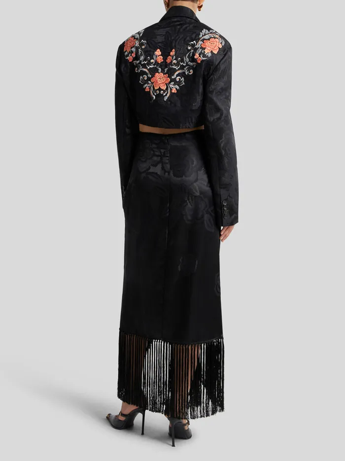 Women Etro Jackets Jacquard Jacket With Embroidery Black Women Etro Jackets Jacquard Jacket With Embroidery Black