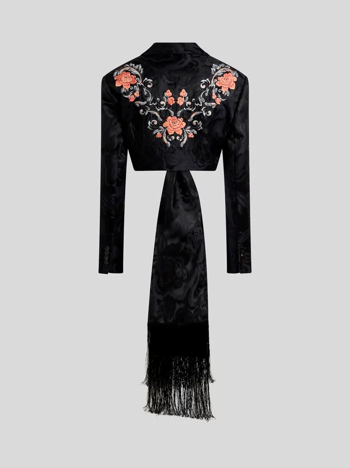Women Etro Jackets Jacquard Jacket With Embroidery Black Women Etro Jackets Jacquard Jacket With Embroidery Black