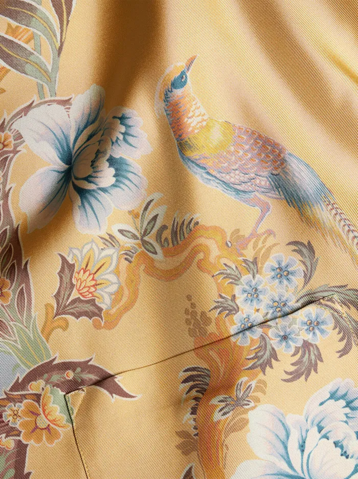 Women Etro Jackets Printed Silk Wraparound Jacket Yellow Women Etro Jackets Printed Silk Wraparound Jacket Yellow