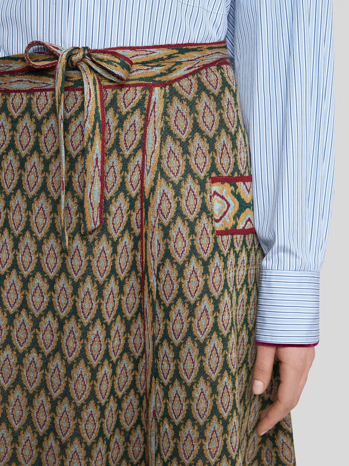 Women Etro Knitwear Knit Jacquard Skirt Green Women Etro Knitwear Knit Jacquard Skirt Green