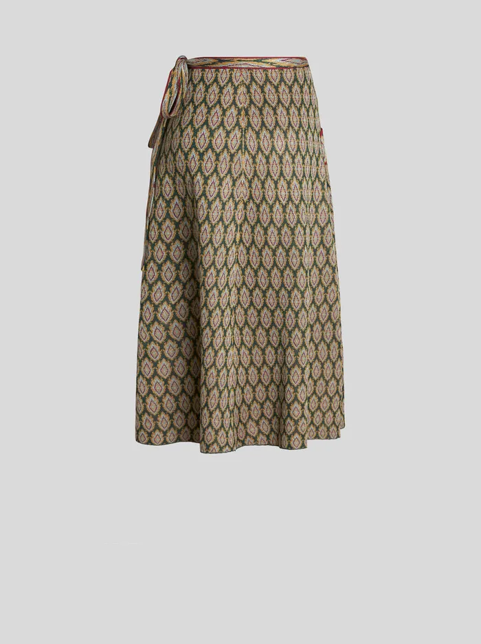Women Etro Knitwear Knit Jacquard Skirt Green Women Etro Knitwear Knit Jacquard Skirt Green