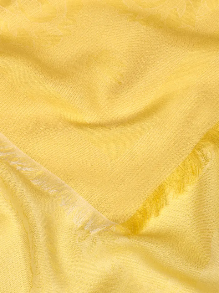 Women Etro Scarves And Silk Cotton Jacquard Shawl Yellow Women Etro Scarves And Silk Cotton Jacquard Shawl Yellow