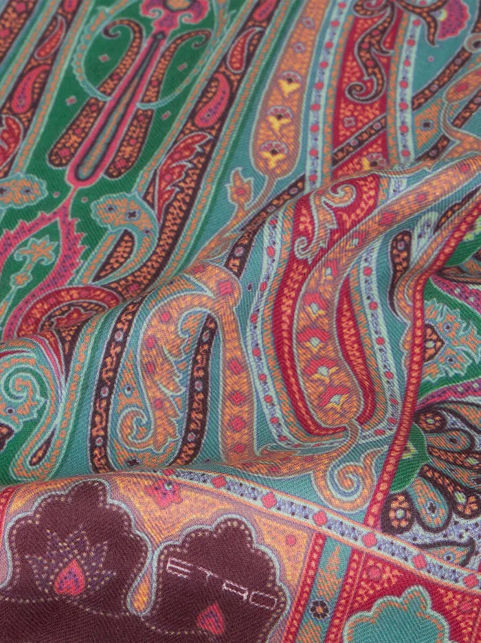 Women Etro Scarves And Silk Fringed Paisley Scarf Red Women Etro Scarves And Silk Fringed Paisley Scarf Red