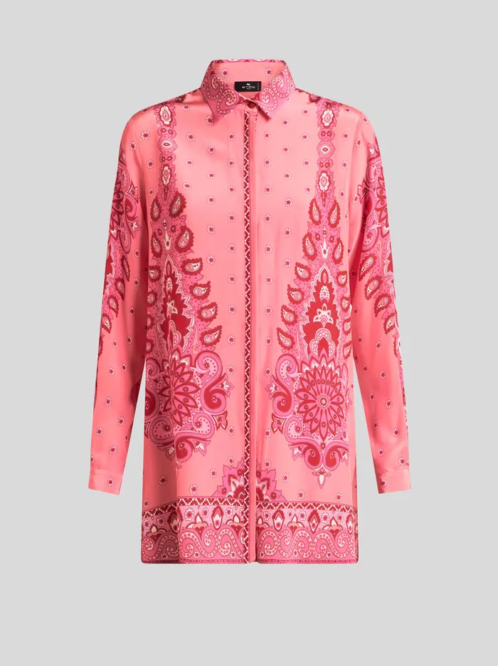 Women Etro Shirts And Blouses Floral Medallion And Paisley Shirt Pink