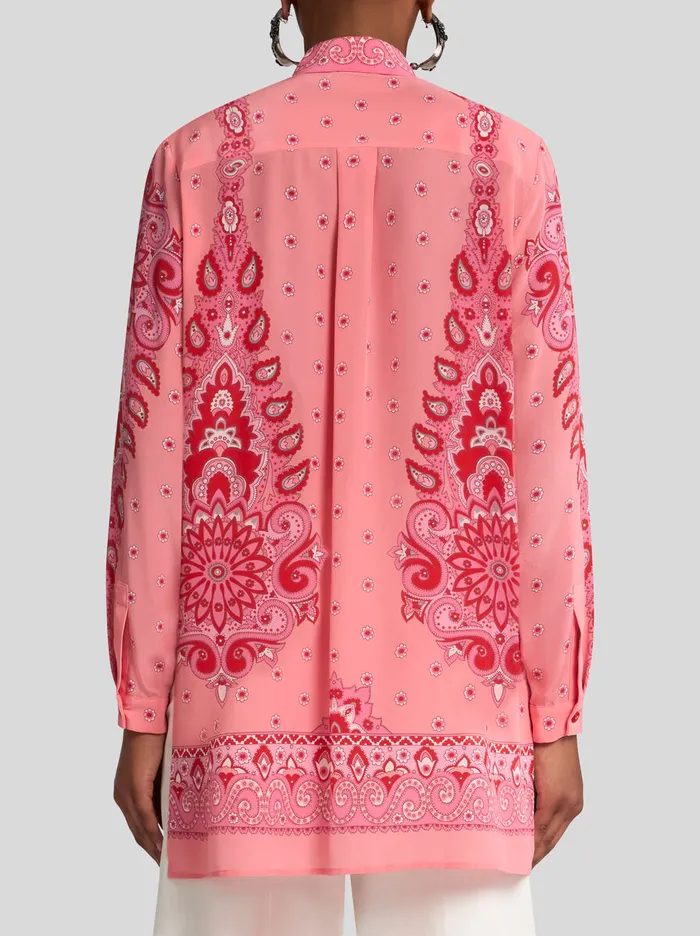 Women Etro Shirts And Blouses Floral Medallion And Paisley Shirt Pink Women Etro Shirts And Blouses Floral Medallion And Paisley Shirt Pink