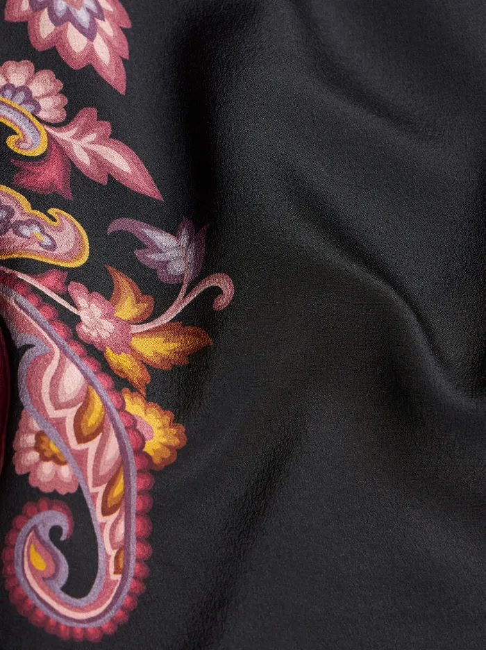 Women Etro Shirts And Blouses Printed Silk Shirt Black Women Etro Shirts And Blouses Printed Silk Shirt Black