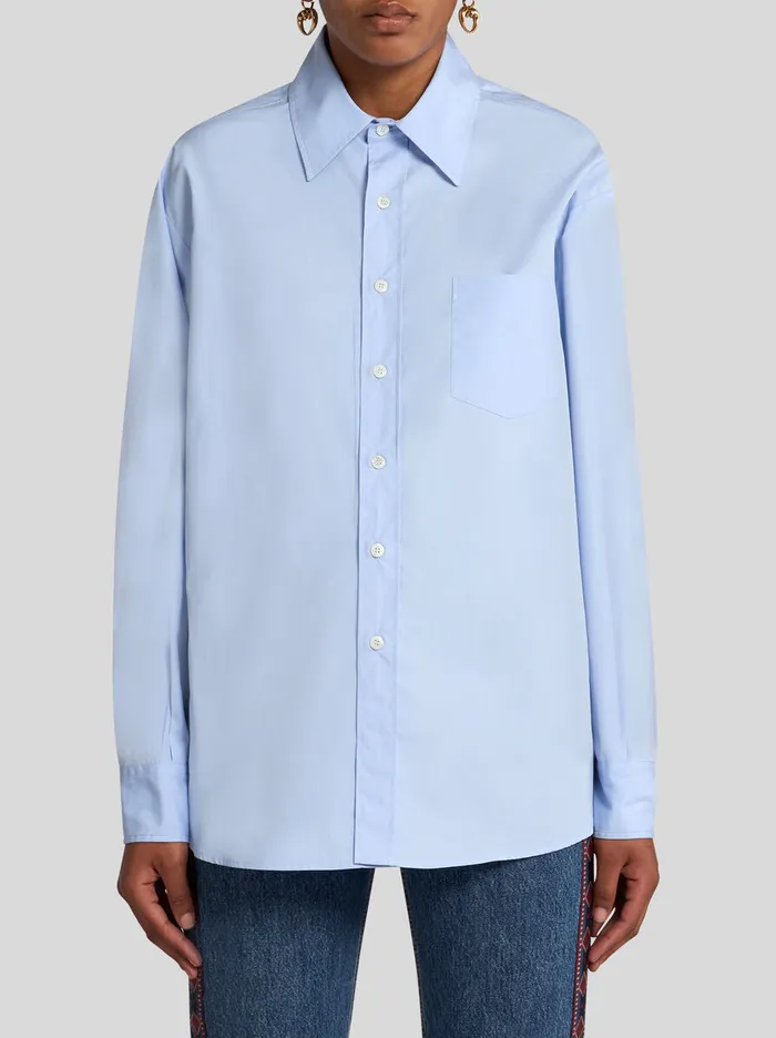 Women Etro Shirts And Blouses Shirt With Print On The Back Navy Blue Women Etro Shirts And Blouses Shirt With Print On The Back Navy Blue