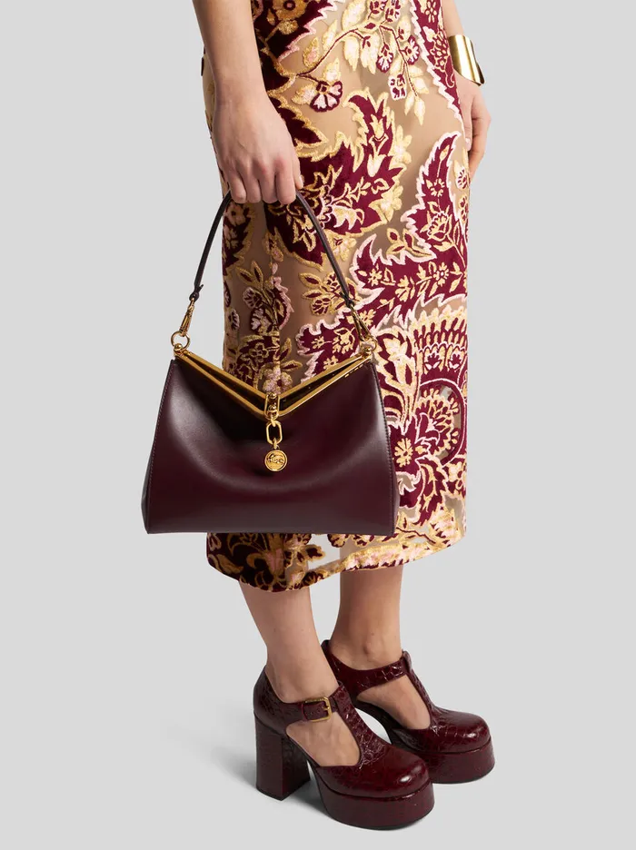 Women Etro Shoulder Bags Medium Vela Bag Burgundy Women Etro Shoulder Bags Medium Vela Bag Burgundy