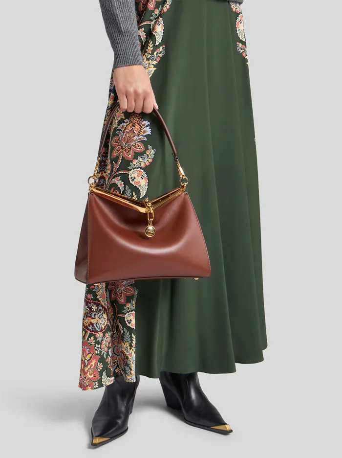 Women Etro Shoulder Bags Medium Vela Bag Dark Brown Women Etro Shoulder Bags Medium Vela Bag Dark Brown
