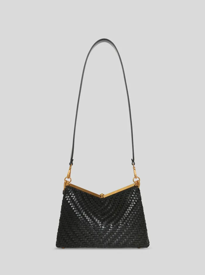 Women Etro Shoulder Bags Medium Woven Vela Bag Black Women Etro Shoulder Bags Medium Woven Vela Bag Black