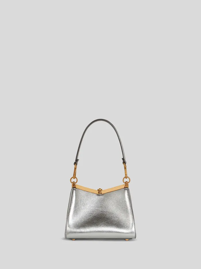 Women Etro Shoulder Bags Small Laminated Vela Bag Silver Women Etro Shoulder Bags Small Laminated Vela Bag Silver