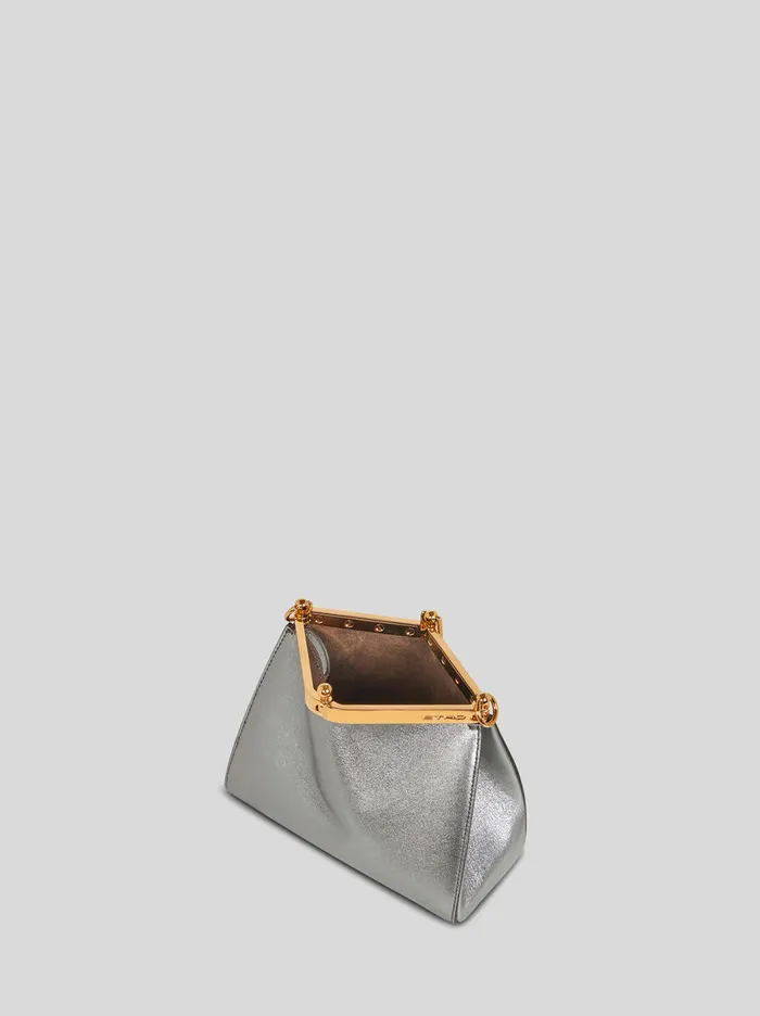 Women Etro Shoulder Bags Small Laminated Vela Bag Silver Women Etro Shoulder Bags Small Laminated Vela Bag Silver