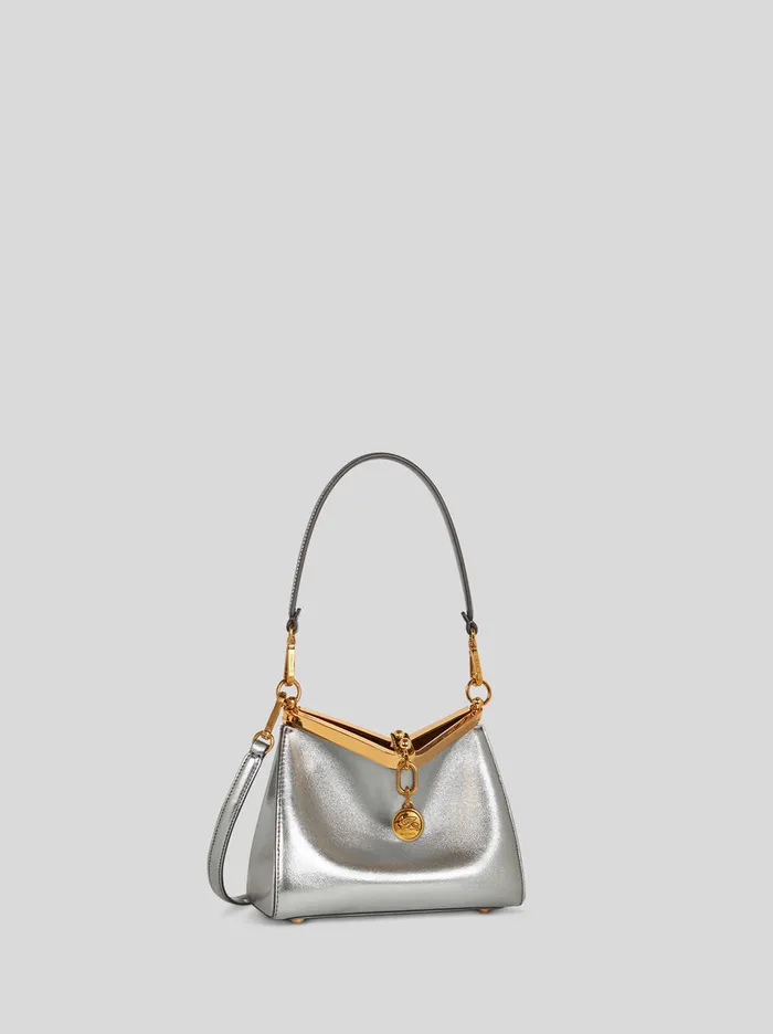 Women Etro Shoulder Bags Small Laminated Vela Bag Silver Women Etro Shoulder Bags Small Laminated Vela Bag Silver