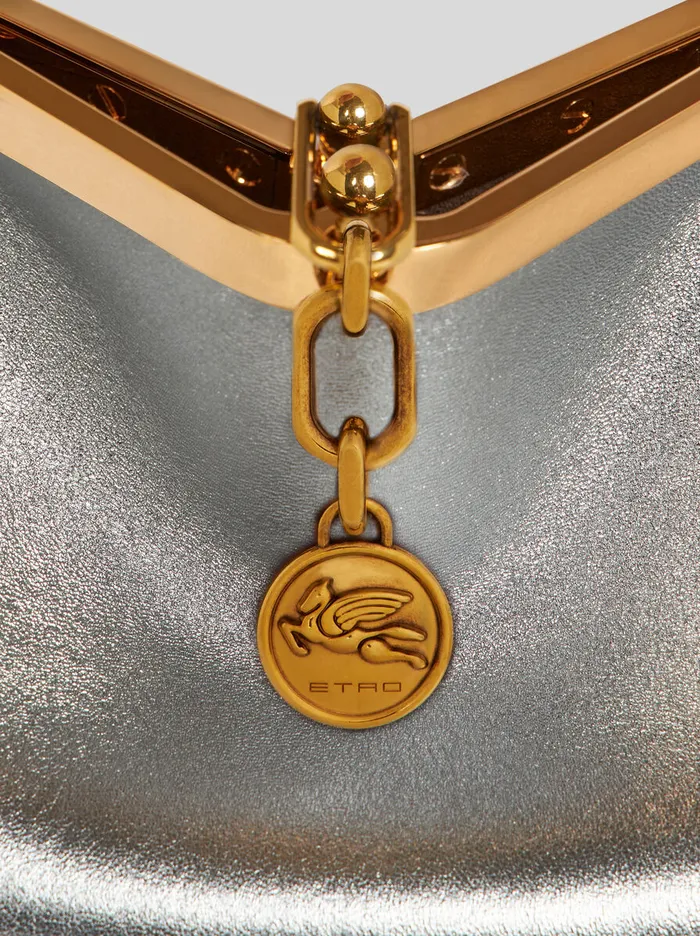 Women Etro Shoulder Bags Small Laminated Vela Bag Silver Women Etro Shoulder Bags Small Laminated Vela Bag Silver