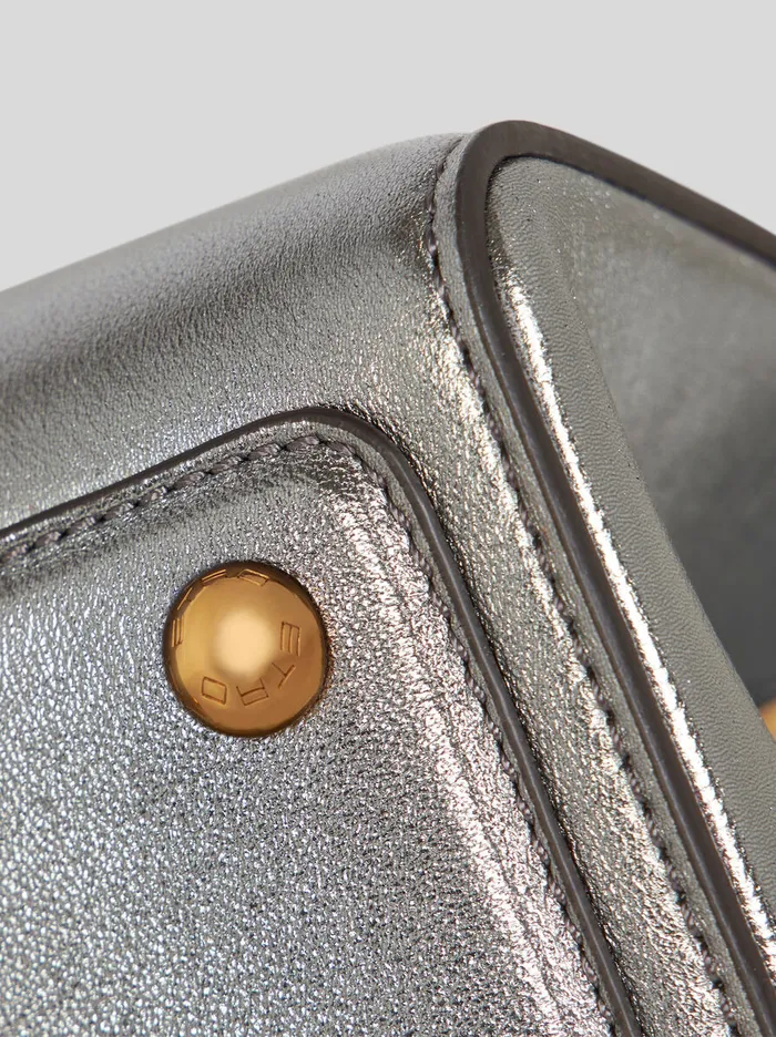 Women Etro Shoulder Bags Small Laminated Vela Bag Silver Women Etro Shoulder Bags Small Laminated Vela Bag Silver