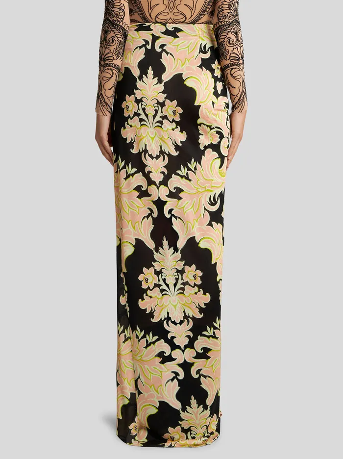 Women Etro Skirts Sarong Skirt In Printed Jersey Black Women Etro Skirts Sarong Skirt In Printed Jersey Black