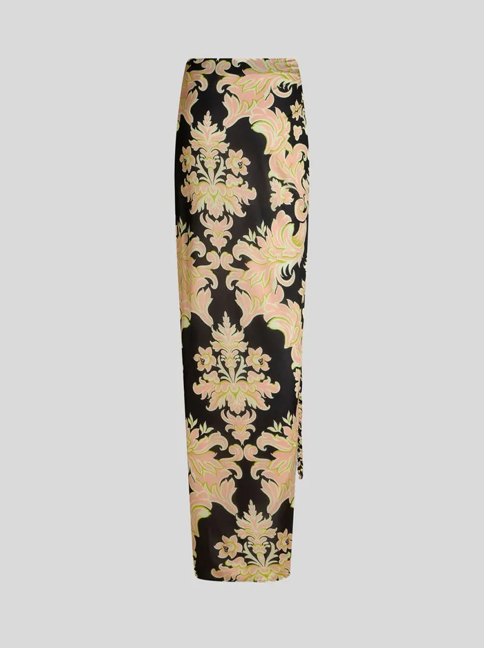 Women Etro Skirts Sarong Skirt In Printed Jersey Black Women Etro Skirts Sarong Skirt In Printed Jersey Black