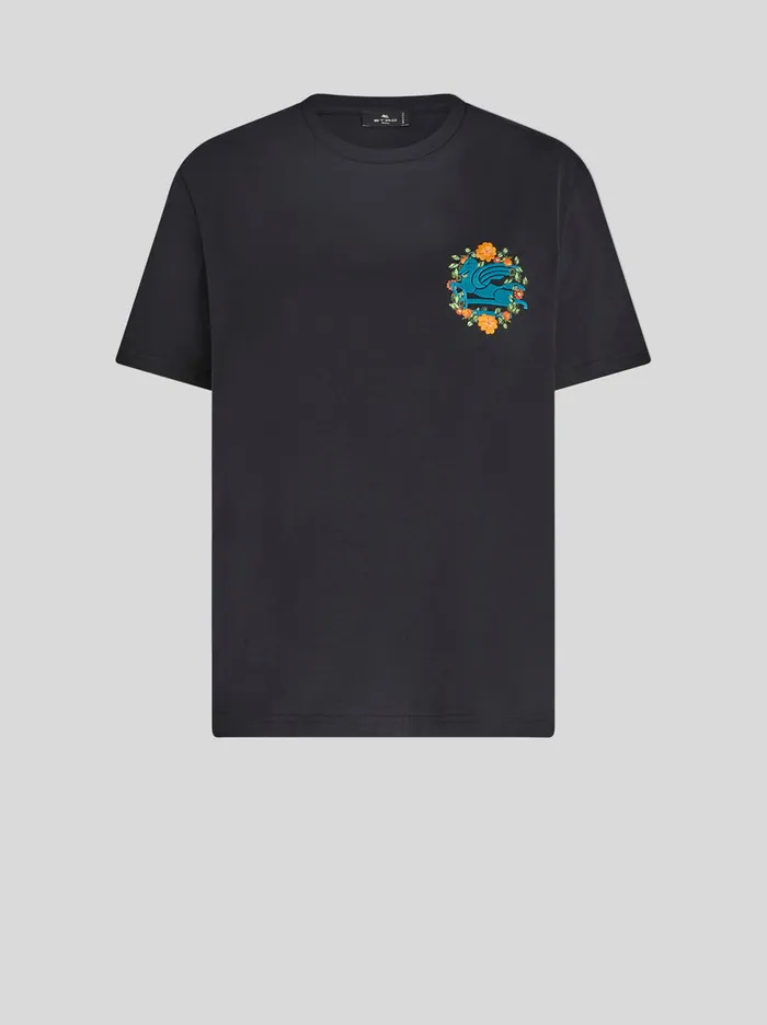 Women Etro Sweatshirts And TShirts TShirt With Embroidery Black