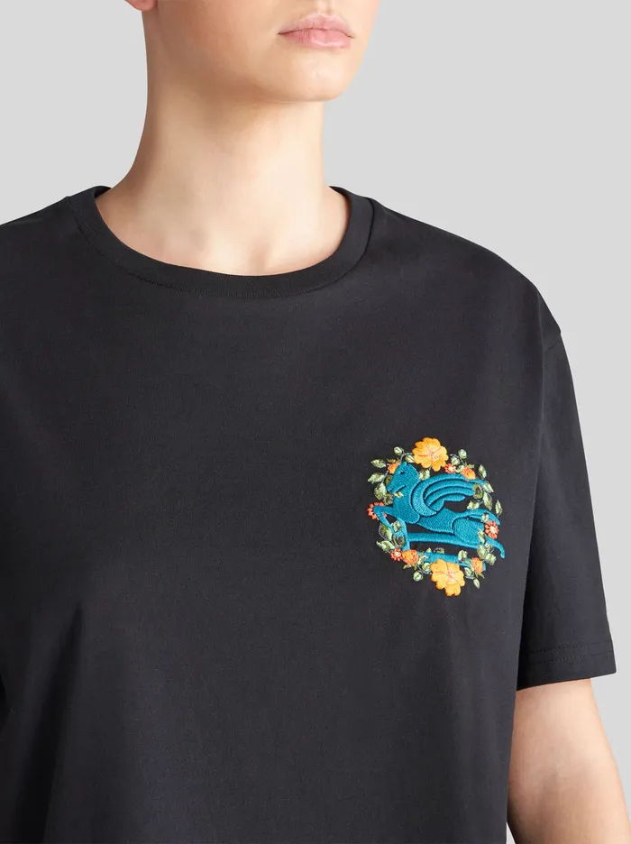 Women Etro Sweatshirts And TShirts TShirt With Embroidery Black Women Etro Sweatshirts And TShirts TShirt With Embroidery Black