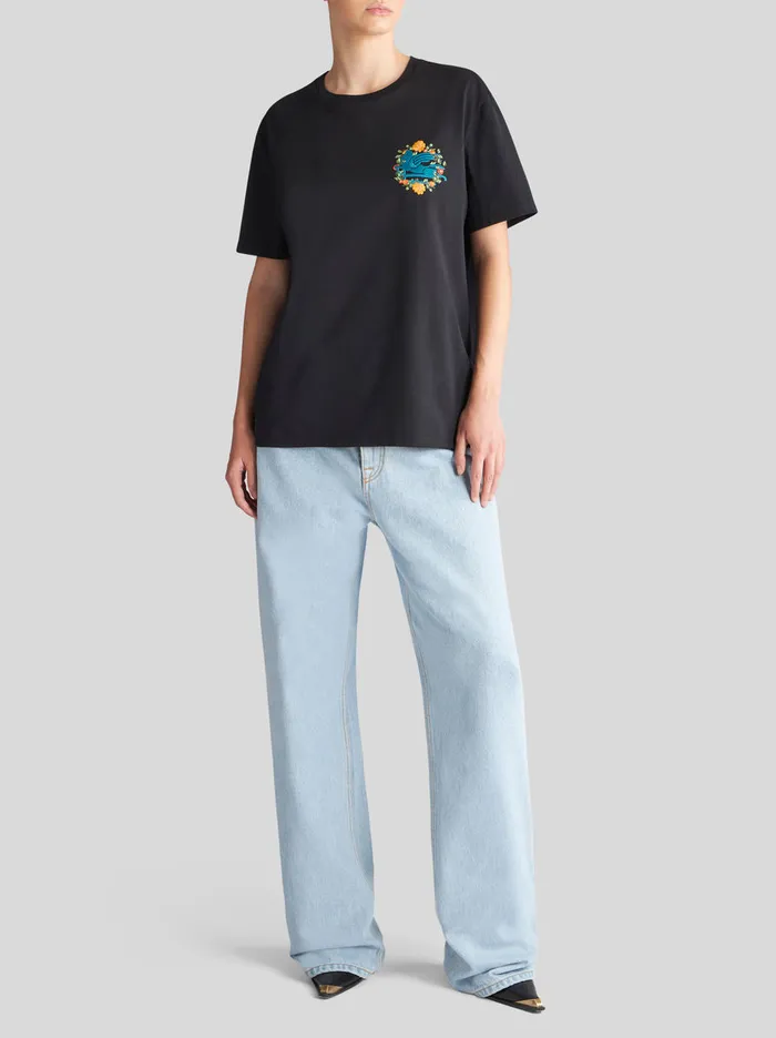 Women Etro Sweatshirts And TShirts TShirt With Embroidery Black Women Etro Sweatshirts And TShirts TShirt With Embroidery Black