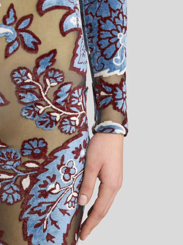 Women Etro Trousers Tulle And Jacquard Velvet Trousers Light Blue Women Etro Trousers Tulle And Jacquard Velvet Trousers Light Blue
