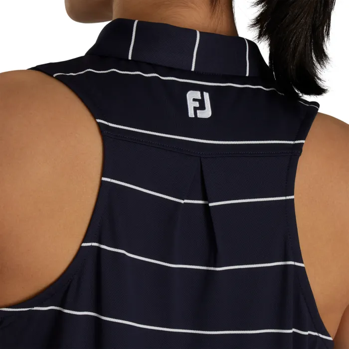 Women FootJoy Shirts Racerback Pinstripe Tank Navy White Women FootJoy Shirts Racerback Pinstripe Tank Navy White