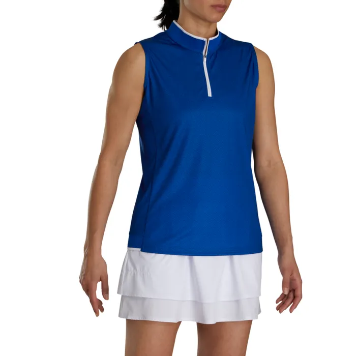 Women FootJoy Shirts Sleeveless QuarterZip Cobalt