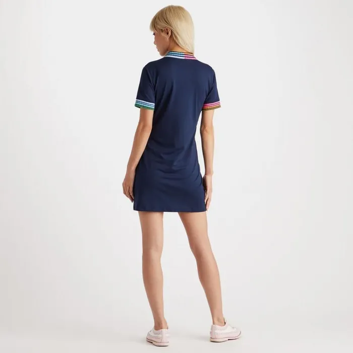 Women GFORE Blue Pleated Contrast Collar Piqu Dress Golf Skirts Women GFORE Blue Pleated Contrast Collar Piqu Dress Golf Skirts