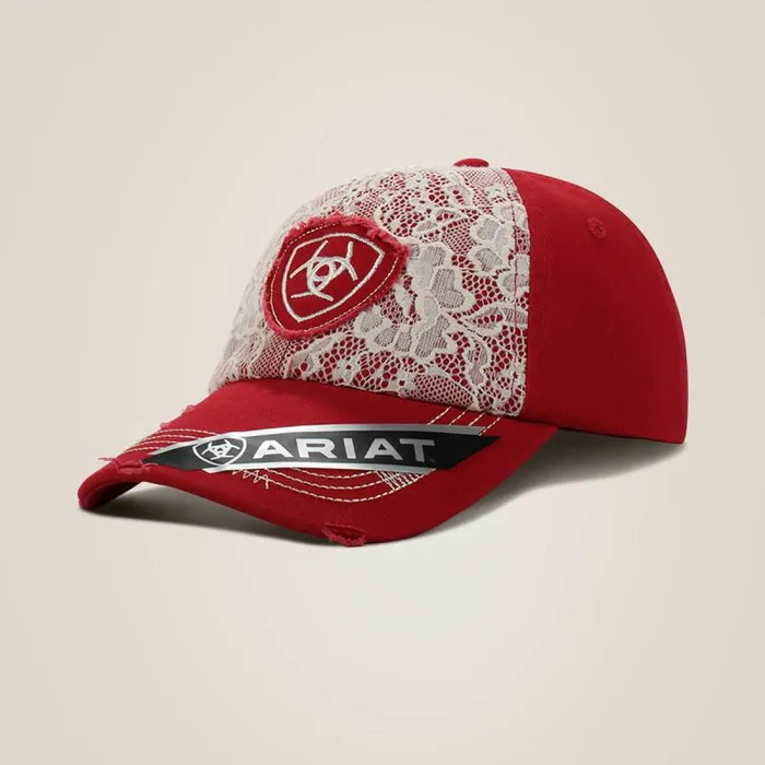 Women Hats and Caps Ariat Center Shield Logo Cap Red