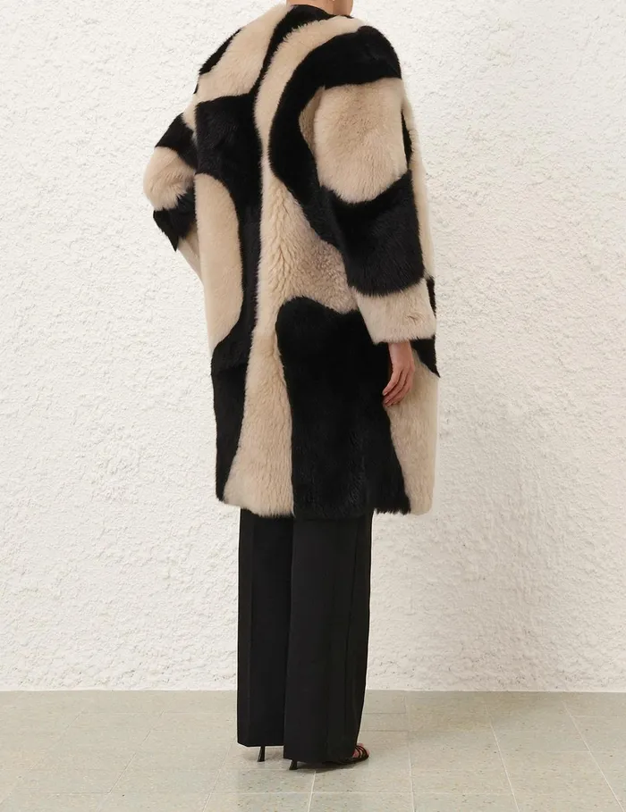 Women Jackets and Coats Zimmermann Illustration Swirl Coat Blackcream