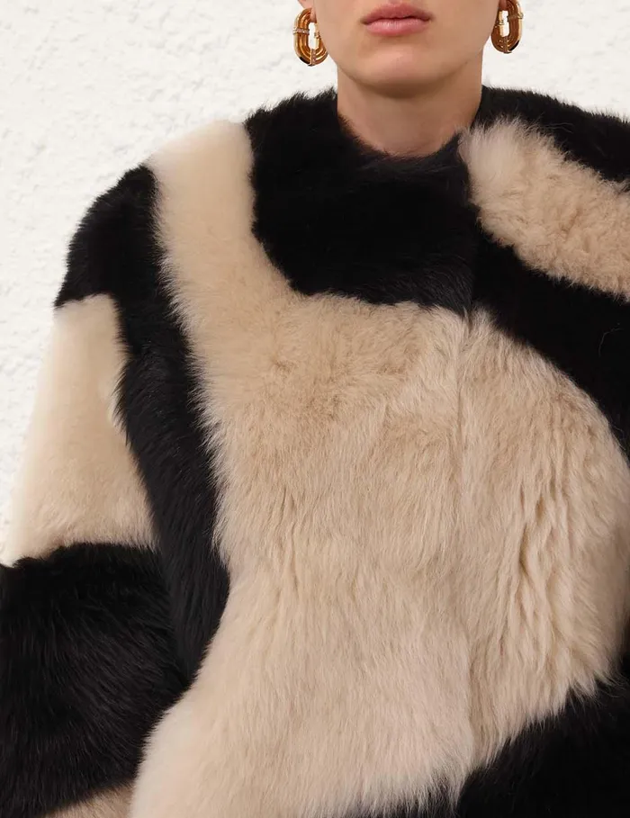 Women Jackets and Coats Zimmermann Illustration Swirl Coat Blackcream