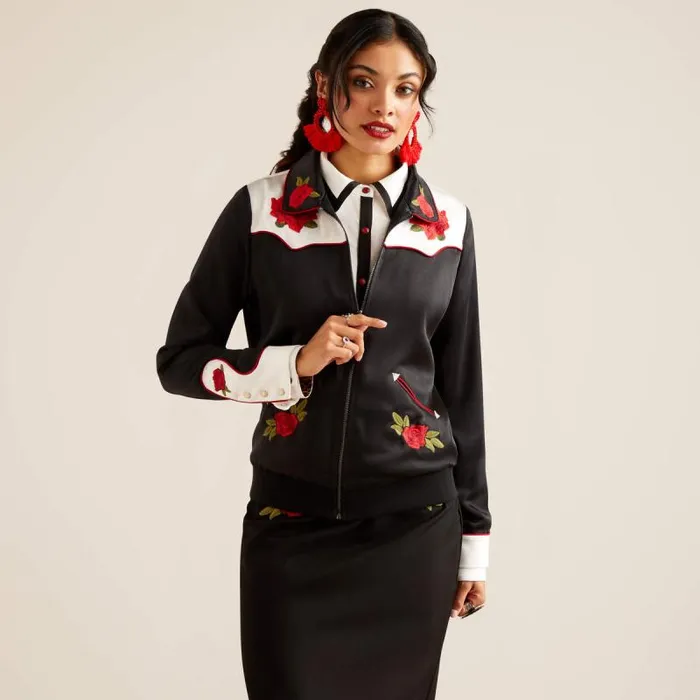 Women Jackets and Vests Ariat Bomber Rodeo Quincy Jacket Black