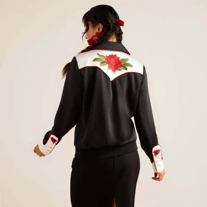 Women Jackets and Vests Ariat Bomber Rodeo Quincy Jacket Black Women Jackets and Vests Ariat Bomber Rodeo Quincy Jacket Black