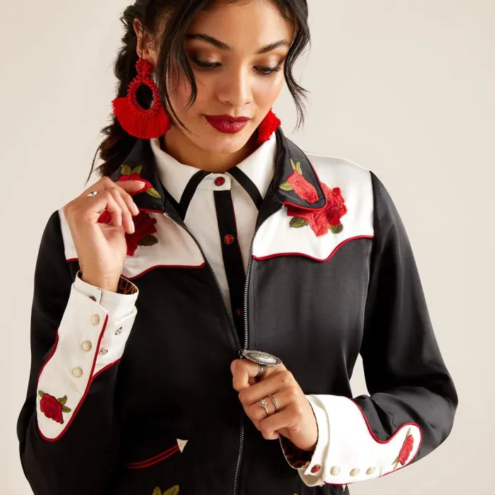 Women Jackets and Vests Ariat Bomber Rodeo Quincy Jacket Black Women Jackets and Vests Ariat Bomber Rodeo Quincy Jacket Black