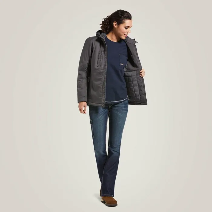 Women Jackets and Vests Ariat Rebar DuraCanvas Insulated Jacket Rebar Grey Women Jackets and Vests Ariat Rebar DuraCanvas Insulated Jacket Rebar Grey