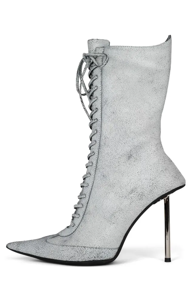 Women Jeffrey Campbell Ankle To Mid BRINGITON White Crackle