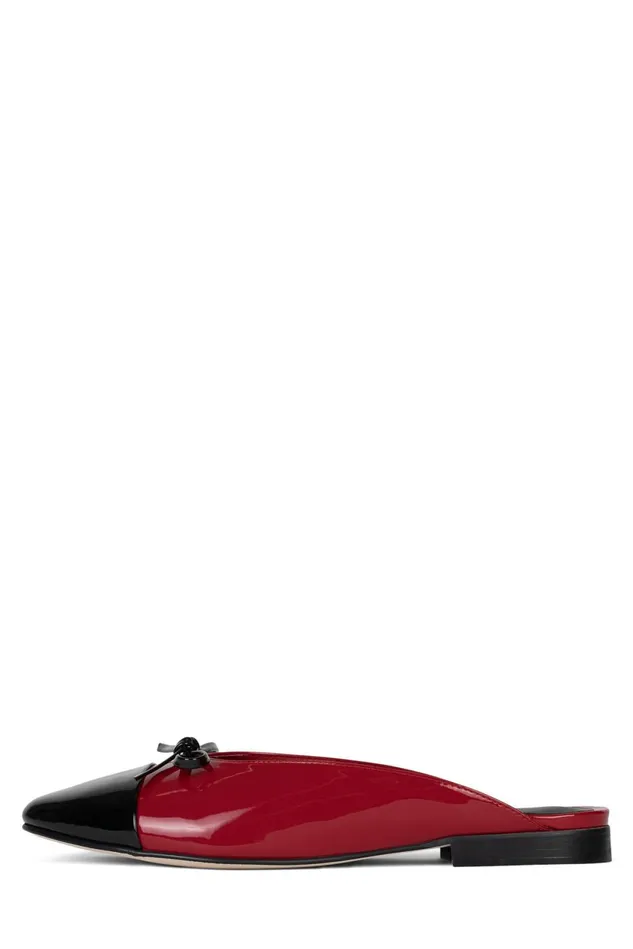 Women Jeffrey Campbell Ballet Flats BALLETM Red Black Patent