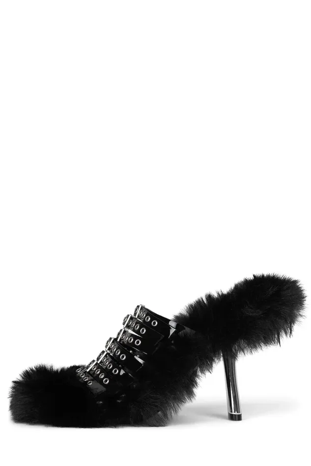 Women Jeffrey Campbell Heel FUZZOUT Black Silver