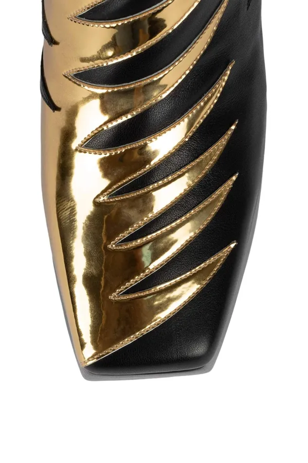 Women Jeffrey Campbell Knee To Thigh KISSTHIS Black Gold