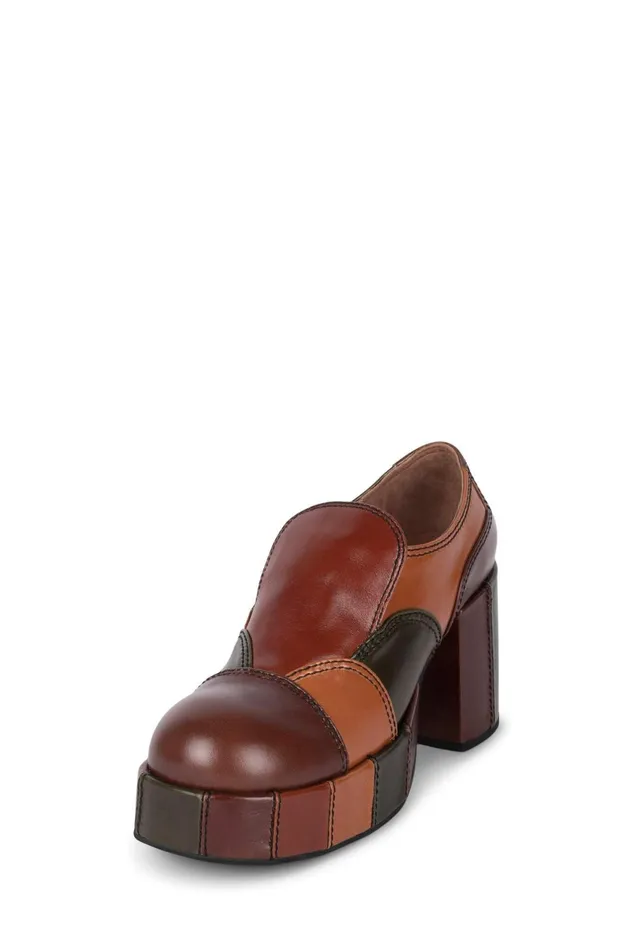 Women Jeffrey Campbell ManTailored ZIGG Brown Combo