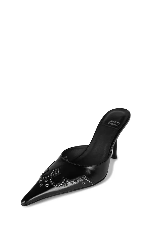 Women Jeffrey Campbell Mule BITEME Natural Brush Silver