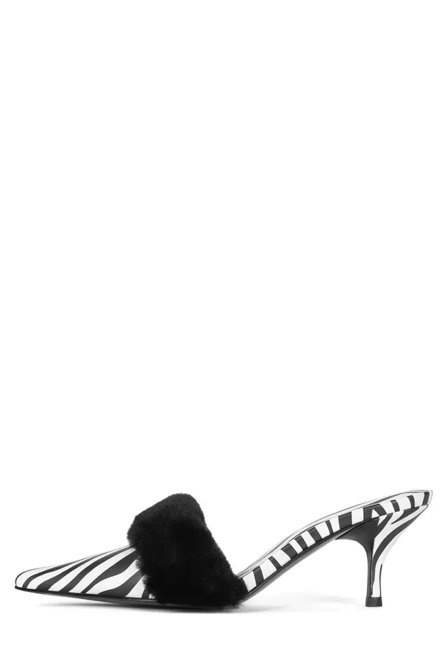 Women Jeffrey Campbell Pump TASTEFUL Black White Zebra