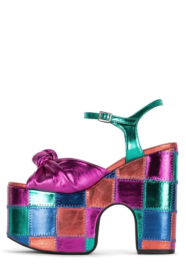 Women Jeffrey Campbell Sandal RISKYBZLP Bright Metallic Multi