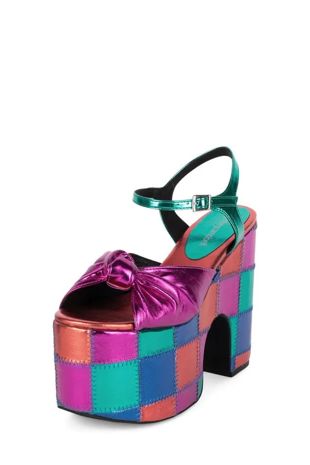 Women Jeffrey Campbell Sandal RISKYBZLP Bright Metallic Multi