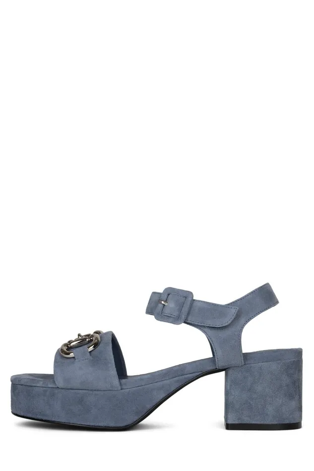 Women Jeffrey Campbell Sandal TIMELESS Dusty Blue Suede Silver