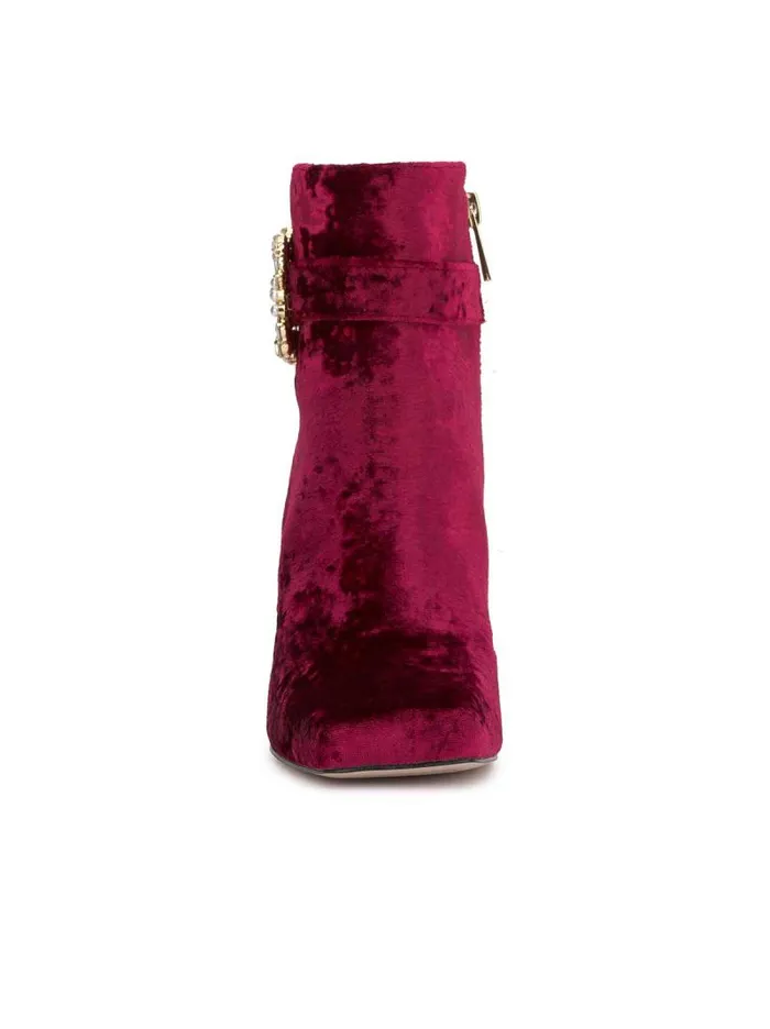 Women Jessica Simpson Boots and Booties Luminna Block Heeled Bootie In Oxblood