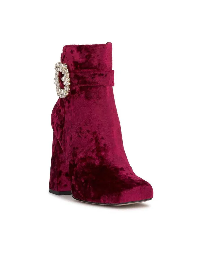 Women Jessica Simpson Boots and Booties Luminna Block Heeled Bootie In Oxblood