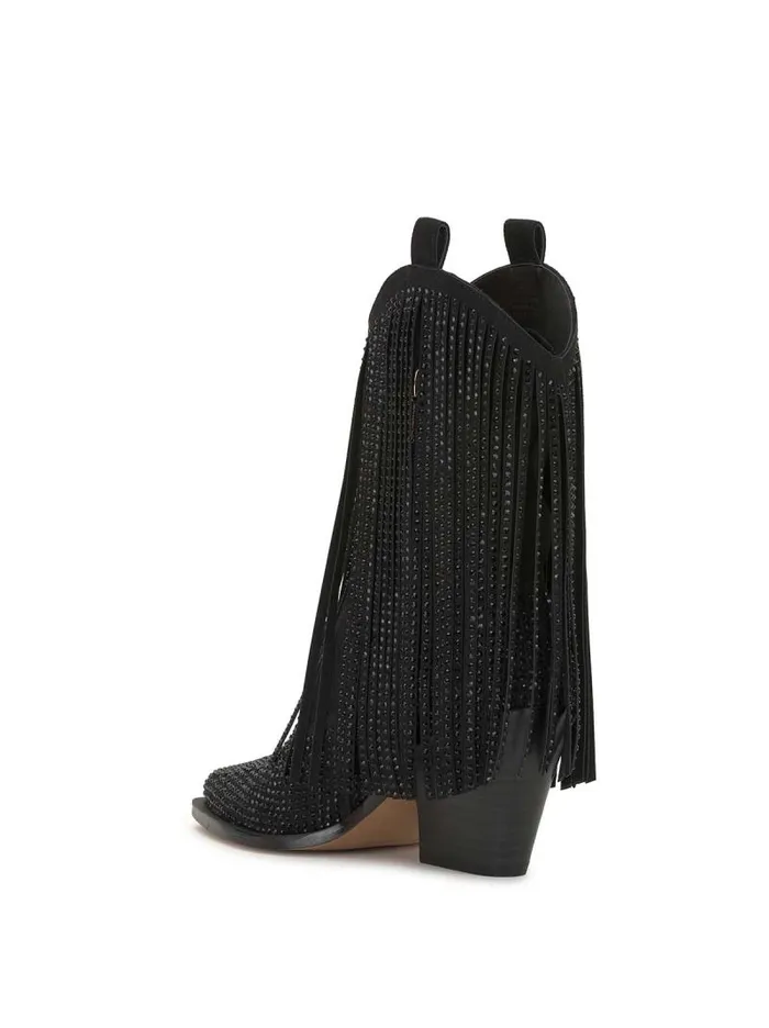 Women Jessica Simpson Boots and Booties Paredisa Fringe Bootie In Black