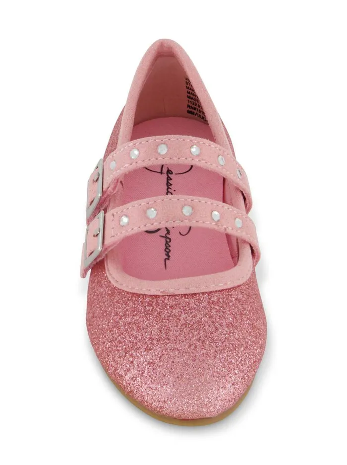 Women Jessica Simpson Kids Toddler Amy Double Strap Ballet Flat In Pink